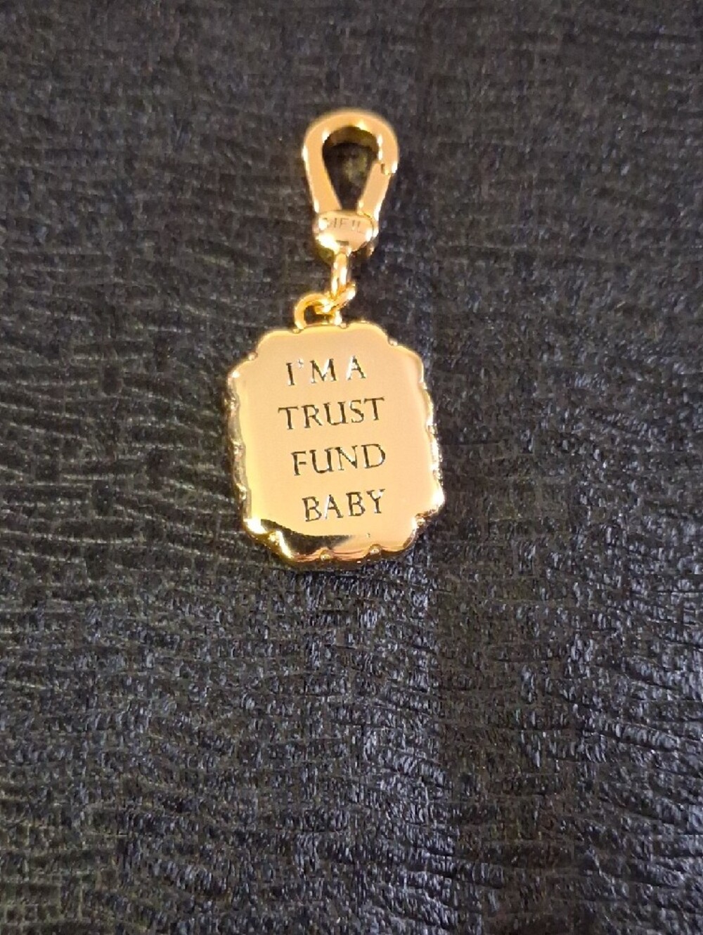 My Flat In Lonndon Gold Crystal Charm Pendant - Clear Rhinestones - Picture 2 of 3
